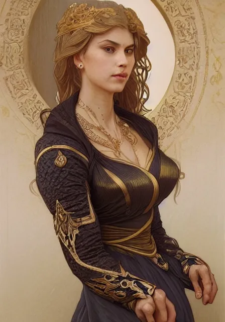 Image similar to portrait of sersei lannister, intricate, elegant, highly detailed, digital painting, artstation, concept art, smooth, sharp focus, illustration, art by artgerm and greg rutkowski and alphonse mucha and william - adolphe bouguereau