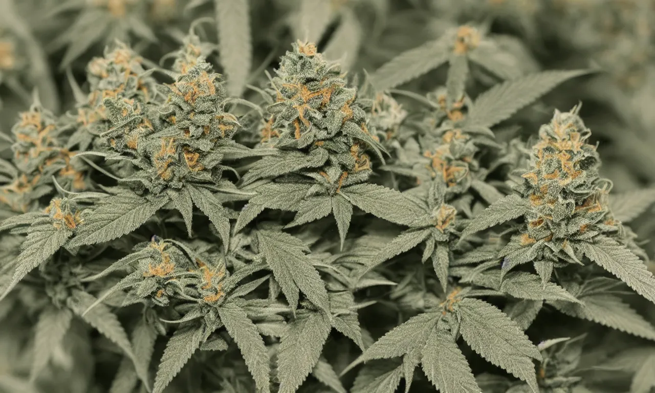 Prompt: closeup study, flowering cannabis plants high detail 8 k