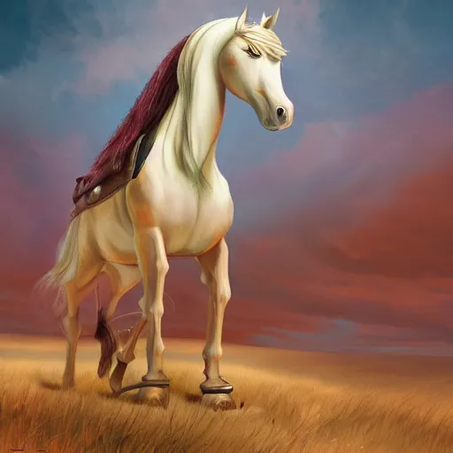 Image similar to photo of anthropomorphic horse wearing a coat, digital art, photo realistic, highly detailed, art by george stubbs, anton fadeev, james gurney, ilya kuvshinov