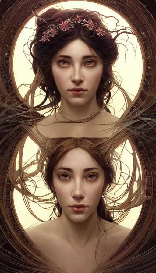 Prompt: determination of the omnipotent beings, souless creatures, sacred chaos, perfectly-centered-Portrait of the most beautiful woman on the planet floating in the river, intricate, highly detailed, digital painting, artstation, concept art, smooth, sharp focus, illustration, Unreal Engine 5, 8K, art by artgerm and greg rutkowski and alphonse mucha