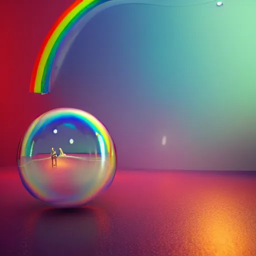 Prompt: crystal ball floating in rainbow space, realistic artstyle, wide shot, dramatic lighting, octane render, hyperrealistic, high quality, highly detailed, HD, beautiful, cinematic, 8k, unreal engine, facial accuracy, symmetrical, artistic