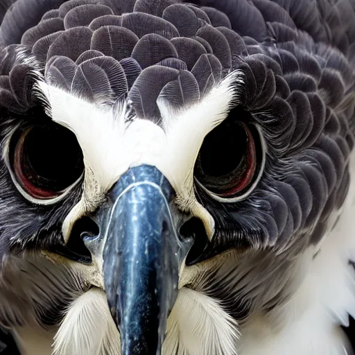 Image similar to close up of a side view face of a harpy eagle