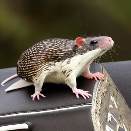 Prompt: a rat riding on the back of a falcon