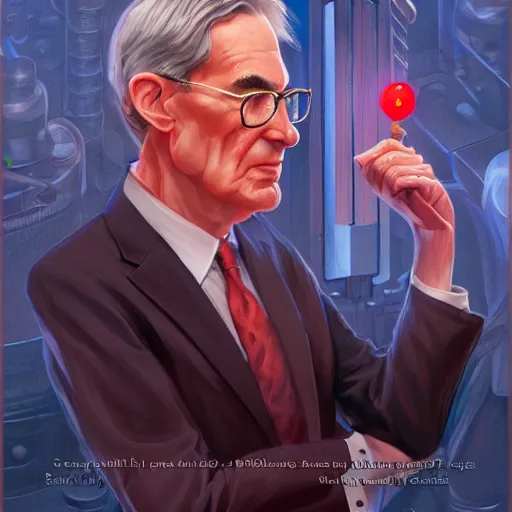Prompt: jerome powell, money by isaac asimov and marc simonetti