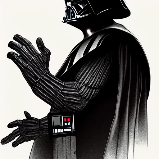 Image similar to darth vader, accurate anatomy, accurate hands, highly detailed, digital art, epic, masterpiece, protrait