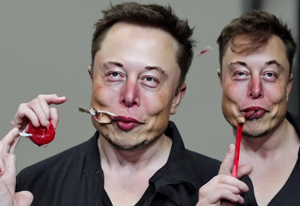Prompt: elon musk seductively licks a lollipop.