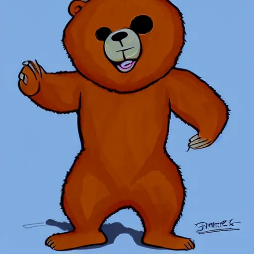 Prompt: phil collins in a bear costume in the style of disney cartoon animation - 6