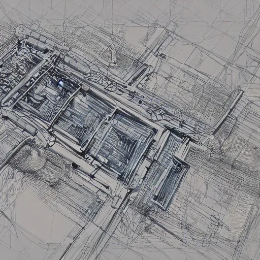 Image similar to tunnel blueprint of a city inspired steampunk coastal city, axonometric exploded view, high detail, 8k, photorealistic