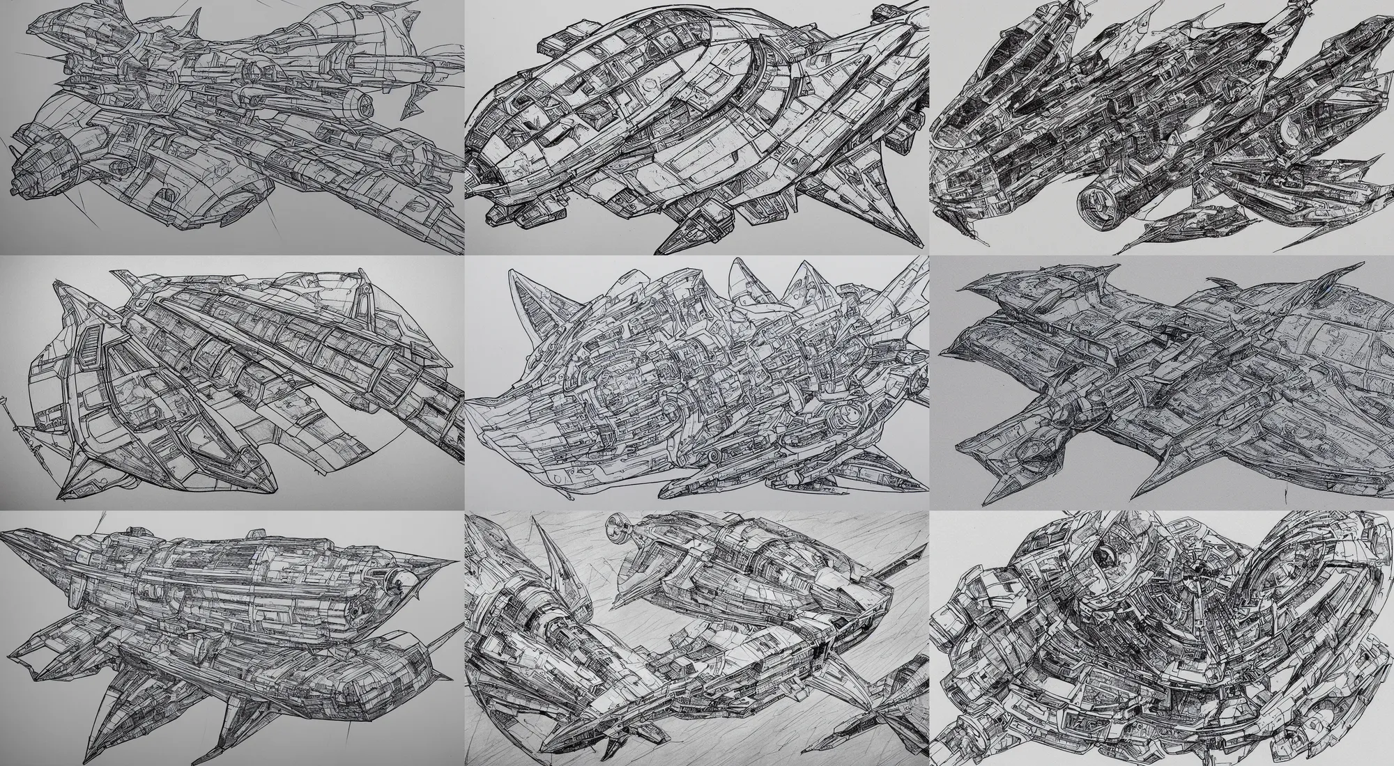 Prompt: detailed sharp spaceship drawing