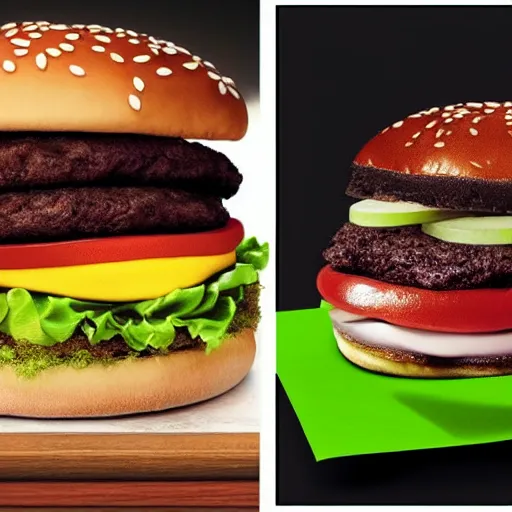 Image similar to an ad from macdonalds of a black burger
