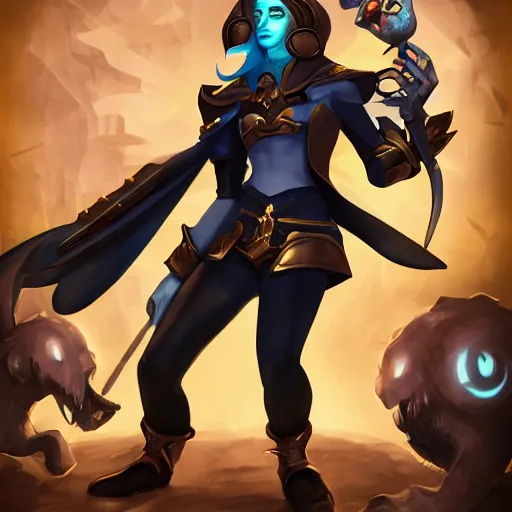 Image similar to character in the style of riot games arcane