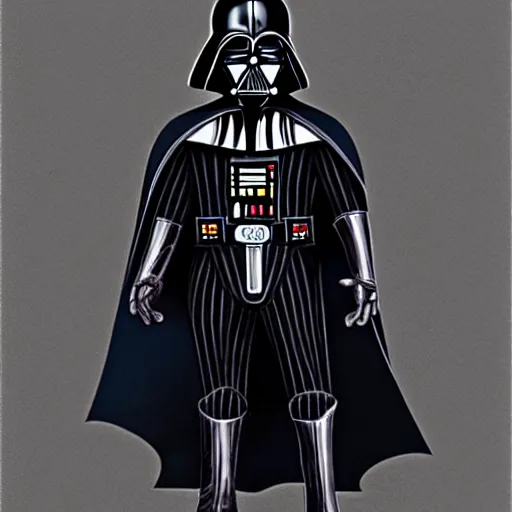 Prompt: Darth Vader is a Minion from the movie Despicable Me, concept art, well detailed, by Pixar