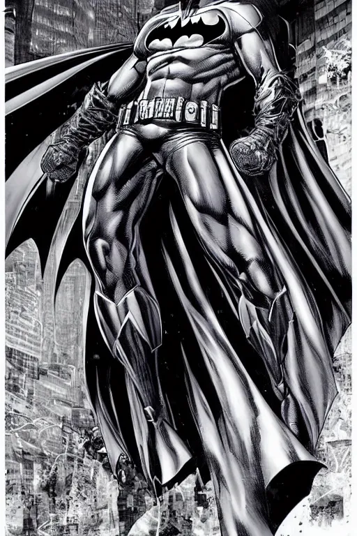 Image similar to batman design by Lee Bermejo, full body