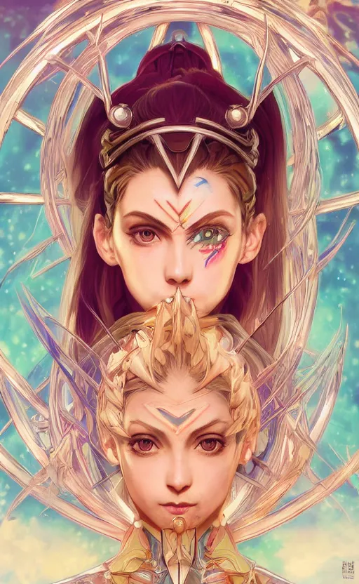 Image similar to symmetry!! portrait of sailor moon! alien in the style of horizon zero dawn, machine face, intricate, elegant, highly detailed, digital painting, artstation, concept art, smooth, sharp focus, illustration, art by artgerm and greg rutkowski and alphonse mucha, 8 k