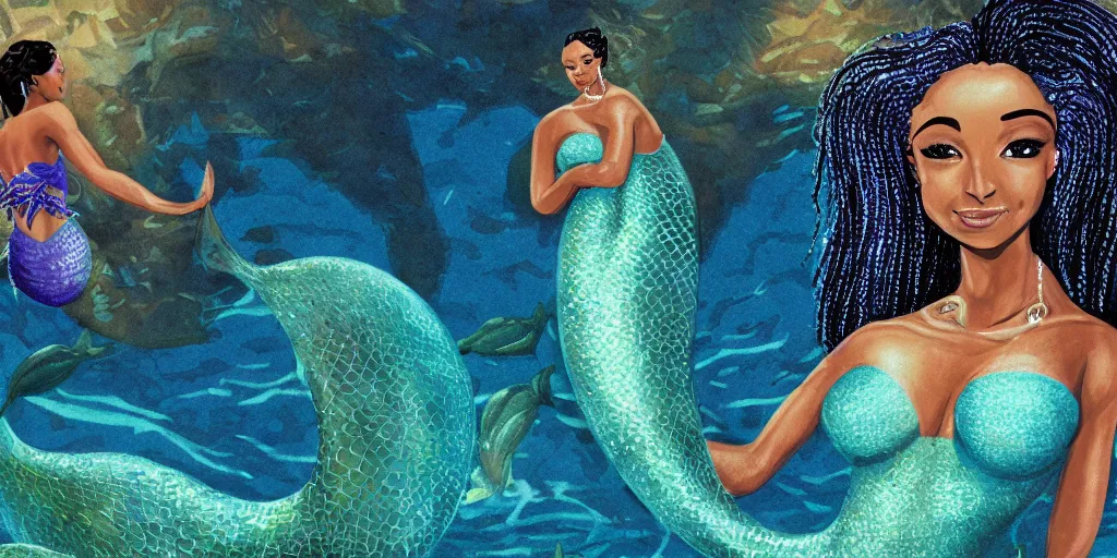 Image similar to Sade as a mermaid from no ordinary love , high quality, sade, detailed, 8k, mermaid