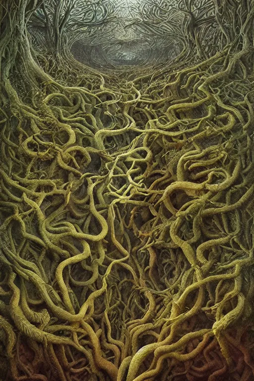 Image similar to Intricate stunning highly detailed mother earth, 🌱, by agostino arrivabene and Vladimir Kush, surreal, digital painting, ultra realistic, dramatic lighting, twisted vines, lush plants, pristine water, artstation