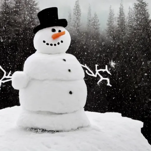 Prompt: a portrait photo of Daniel radcliff playing the role of a sad snowman
