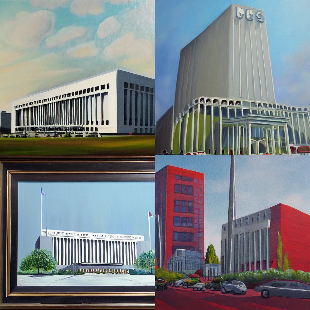 Prompt: a painting of the un building by christian krogh