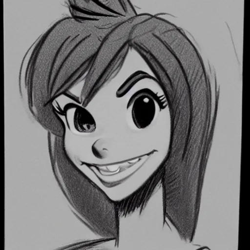 Image similar to milt kahl pencil sketch of victoria justice disney style