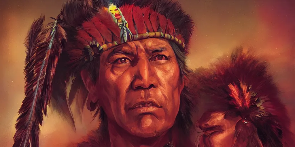 Image similar to of Native American Chief by P Liam Wong and Boris Vallejo