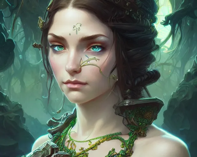 Prompt: brown eyes green eyes blue eyes, deep focus, d & d, fantasy, intricate, elegant, highly detailed, digital painting, artstation, concept art, matte, sharp focus, illustration, hearthstone, art by artgerm and greg rutkowski and alphonse mucha