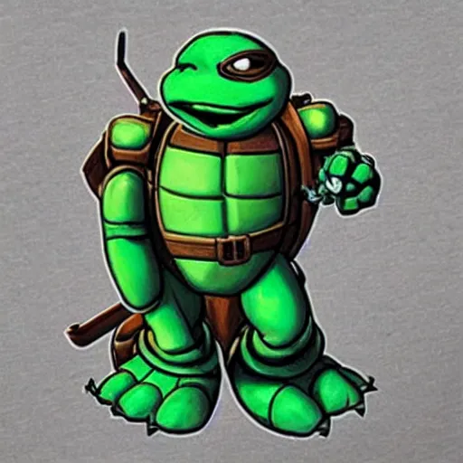 Image similar to robotic steampunk teenage mutant ninja turtle