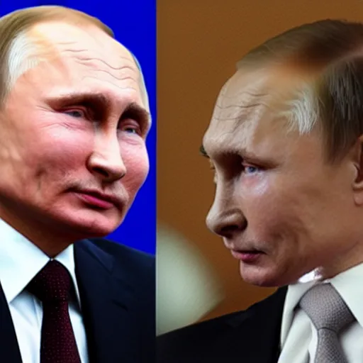 Image similar to putin teams up with a mysterious teenage putin