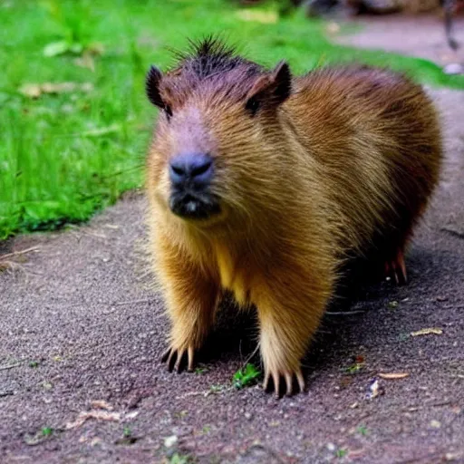 Prompt: cute fluffy smol capybara