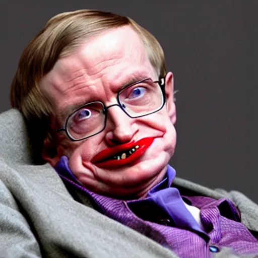 Image similar to stephen hawking as the joker