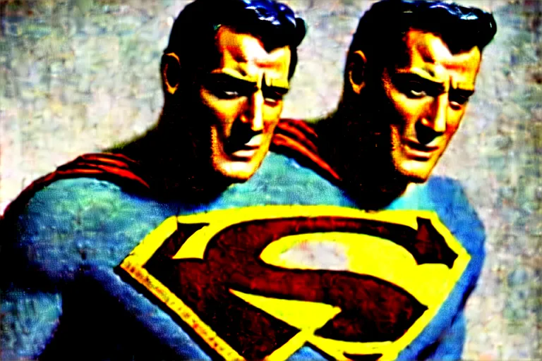 Image similar to rock hudson playing superman in, superhero, dynamic, 3 5 mm lens, heroic, studio lighting, in colour