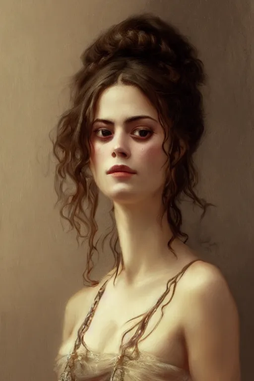 Prompt: courtesan kaya scodelario, traditional corsican, intricate, highly detailed, artstation, illustration, jurgens, rutkowski, bouguereau