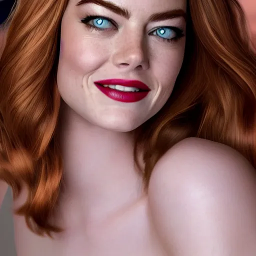 Image similar to Emma Stone as Brooke Shields, hyper realistic, octane render, 8k, high quality