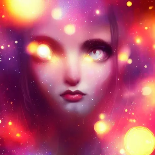 Prompt: i woke up in a world that had fragments of you. imagination cosmic dream, dreamy, 8k artgerm bokeh, award winning photography, trending on artstation