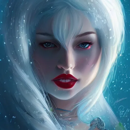 Image similar to teen girl, snow white hair, gorgeous, amazing, elegant, intricate, highly detailed, digital painting, artstation, concept art, sharp focus, illustration, art by Ross tran