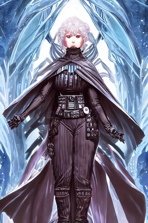 Image similar to anime key visual of a female darth vader goddess!!, intricate, stunning, highly detailed, digital painting, artstation, smooth, hard focus, illustration, art by artgerm and greg rutkowski and alphonse mucha