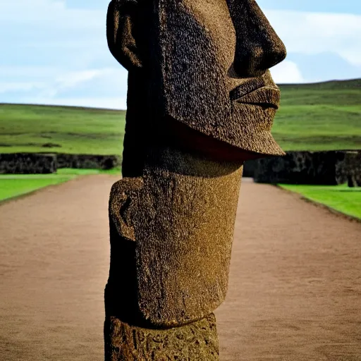 Image similar to Kanye moai head on easter Island