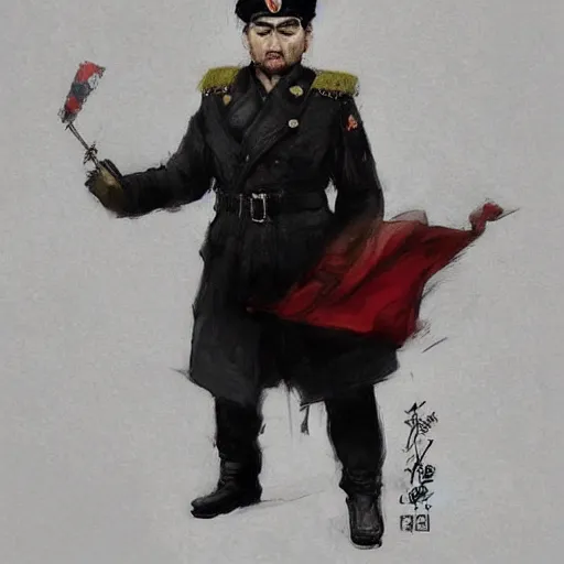 Image similar to portrait of a communist shiba inu dog as a political commissar, tragic, elegant, fantasy, hd shot, digital portrait, beautiful, artstation, comic style, by artgerm, guy denning, jakub rozalski, magali villeneuve and charlie bowater