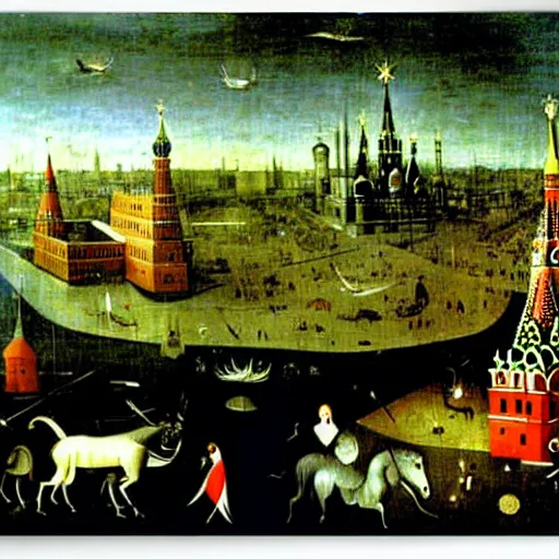 Image similar to moscow by hieronymus bosch