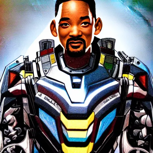 Image similar to will smith as war machine, marvel art