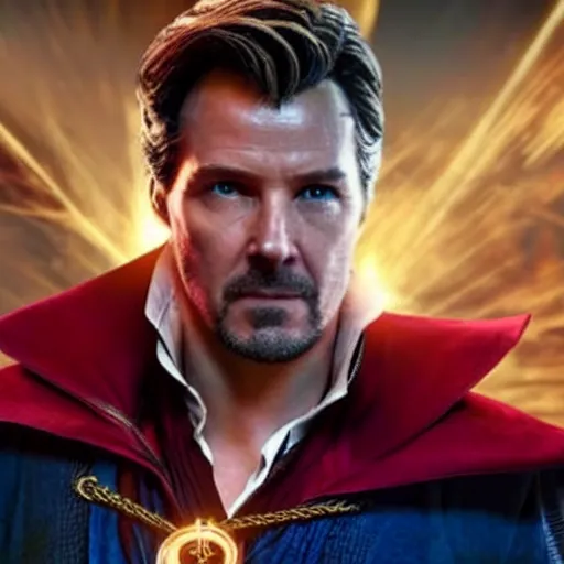 Image similar to A still of John Constantine as Doctor Strange in Avengers Endgame, award winning photo, unreal engine, highly detailed features