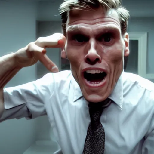 Image similar to Live Action Still of Jerma in Psycho (film), real life, hyperrealistic, ultra realistic, realistic, highly detailed, epic, HD quality, 8k resolution, body and headshot, film still