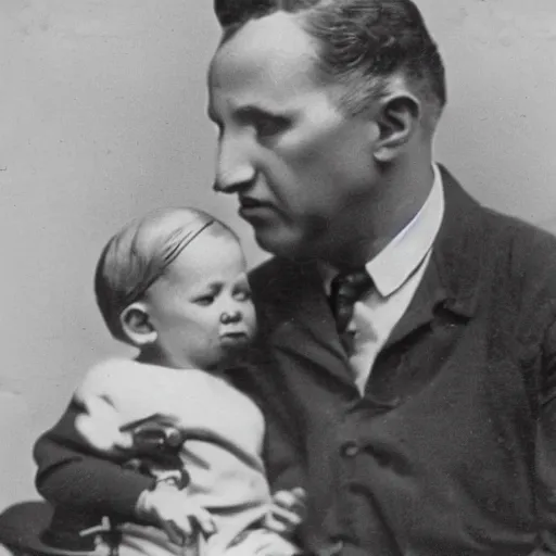 Prompt: baby with albert eistein's face drinking milk sitting on a cow's back