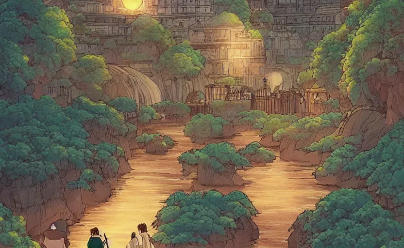 Image similar to A movie named A river of light made by Studio Ghibli,fantasty art, very detailed, beautiful, trending in pinterest