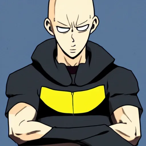 Prompt: portrait of bored saitama, meme