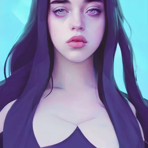 Prompt: a beautiful billie eilish kat dennings alluring instagram model in elaborate latex tank top, by guweiz and wlop and ilya kuvshinov and artgerm and makoto shinkai and studio ghibli, symmetrical eyes, aesthetic, gorgeous, stunning, alluring, attractive, artstation, deviantart, pinterest, digital art