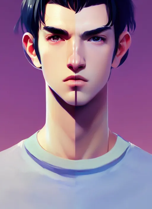 Prompt: a very handsome, girly boy of eighteen with grey eyes and hair and a tear mole under his right eye perfect face, symmetric eyes, sharp focus, specular reflection, occlusion shadow, artstation, by ilya kuvshinov and jeremy lipking, light novel cover art, 3 d epic illustrations, symmetric body