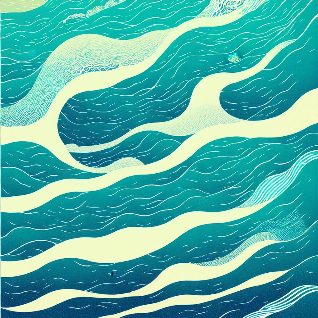 Image similar to ocean wave by victo ngai