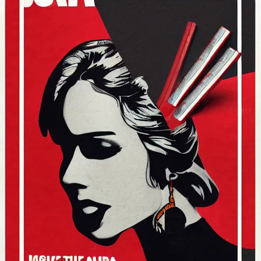 Image similar to graphic design, poster, a cigarette ad