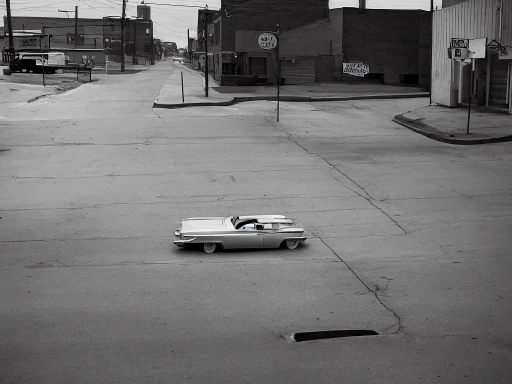 Image similar to empty kansas street photography by william eggleston and stephen shore en 1 9 5 8