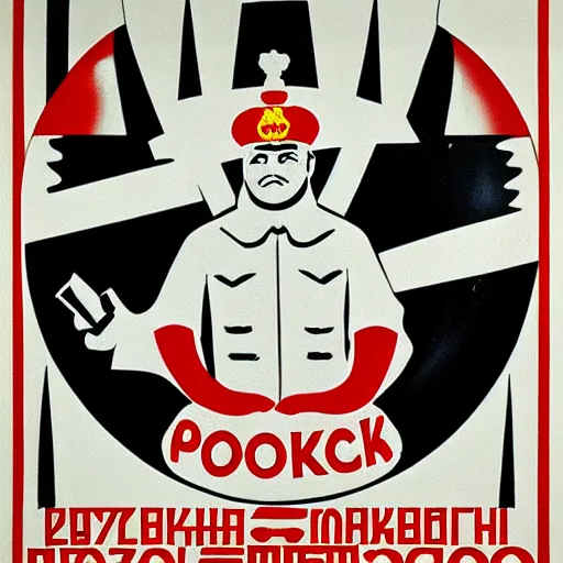Prompt: soviet style poster pork king good
